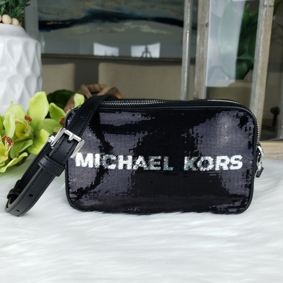 🌺NWT Michael Kors SM Kenly sequin crossbody bag - Picture 4 of 11